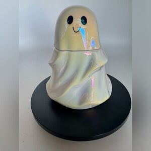 TARGET 2024 Iridescent Ghost 6.75 in Canister, Candy Or Cookies.